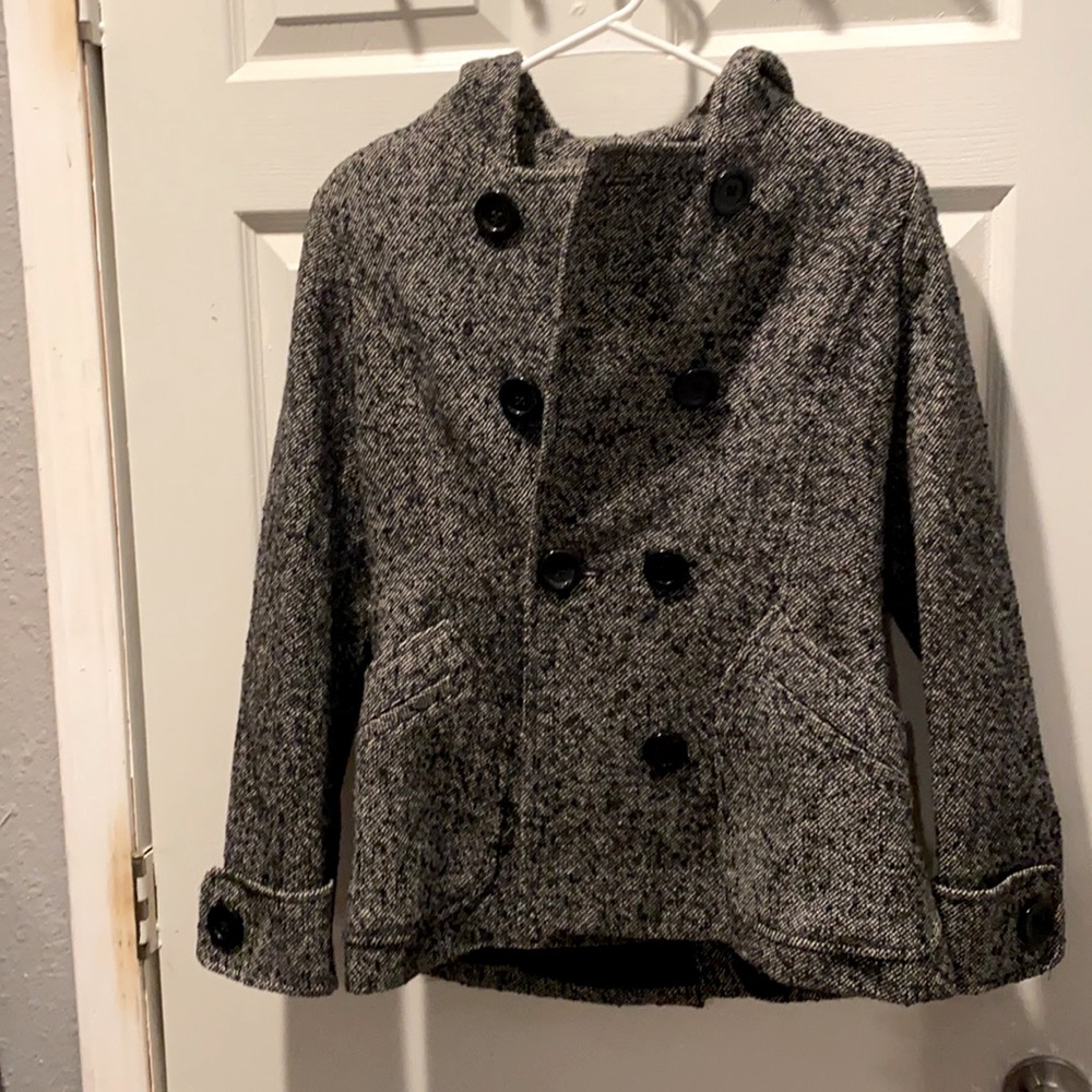 JLO double breasted hooded peacoat